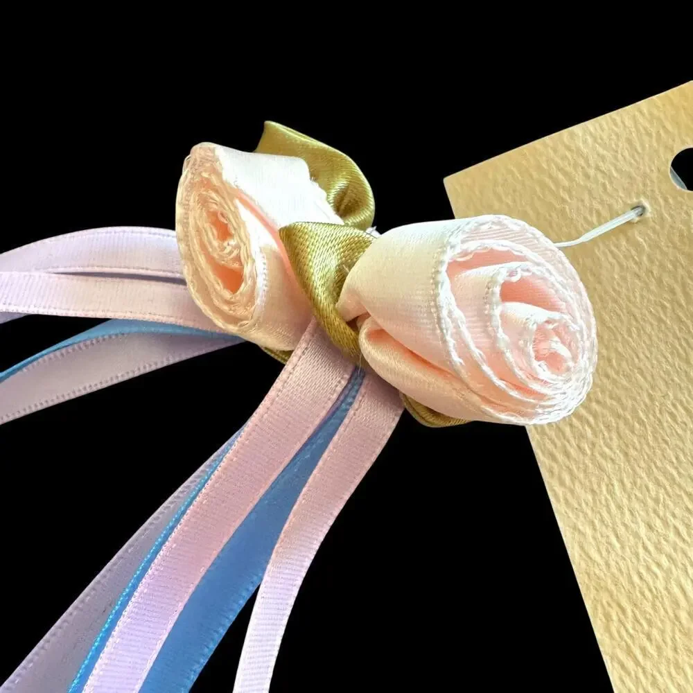 Set 2 Purple Blue Renaissance Faire Ribbon Rose Streamers Anna Konya Fairycore